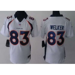 Women Nike Denver Broncos 83 Wes Welker White NFL Jerseys
