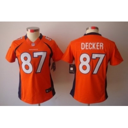 Women Nike Denver Broncos 87 Decker Orange Color[NIKE LIMITED Jersey]