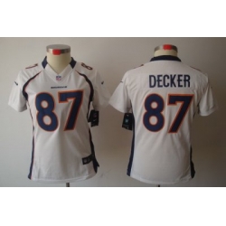 Women Nike Denver Broncos 87 Decker White Color[NIKE LIMITED Jersey]