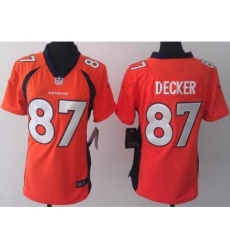 Women Nike Denver Broncos 87 Eric Decker Orange Jerseys 2013