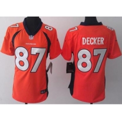 Women Nike Denver Broncos 87 Eric Decker Orange Jerseys 2013