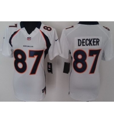 Women Nike Denver Broncos 87# Eric Decker White Nike NFL Jerseys