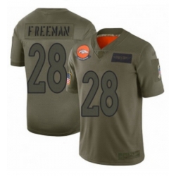 Womens Denver Broncos 28 Royce Freeman Limited Camo 2019 Salute to Service Football Jersey