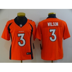 Women's Denver Broncos #3 Russell Wilson Orange 2022 Vapor Untouchable Stitched NFL Nike Limited Jersey