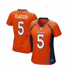 Womens Denver Broncos 5 Joe Flacco Game Orange Team Color Football Jersey