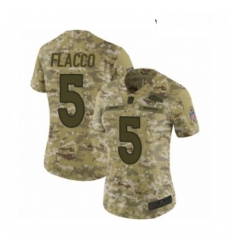 Womens Denver Broncos 5 Joe Flacco Limited Camo 2018 Salute to Service Football Jersey