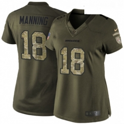 Womens Nike Denver Broncos 18 Peyton Manning Elite Green Salute to Service NFL Jersey