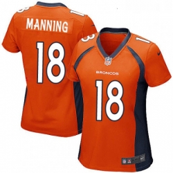 Womens Nike Denver Broncos 18 Peyton Manning Game Orange Team Color NFL Jersey