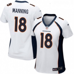 Womens Nike Denver Broncos 18 Peyton Manning Game White NFL Jersey