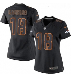 Womens Nike Denver Broncos 18 Peyton Manning Limited Black Impact NFL Jersey