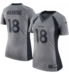 Womens Nike Denver Broncos 18 Peyton Manning Limited Gray Gridiron NFL Jersey