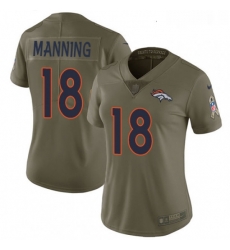 Womens Nike Denver Broncos 18 Peyton Manning Limited Olive 2017 Salute to Service NFL Jersey