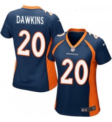 Womens Nike Denver Broncos 20 Brian Dawkins Game Navy Blue Alternate NFL Jersey
