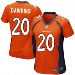 Womens Nike Denver Broncos 20 Brian Dawkins Game Orange Team Color NFL Jersey