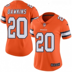Womens Nike Denver Broncos 20 Brian Dawkins Limited Orange Rush Vapor Untouchable NFL Jersey
