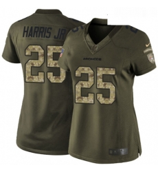 Womens Nike Denver Broncos 25 Chris Harris Jr Elite Green Salute to Service NFL Jersey