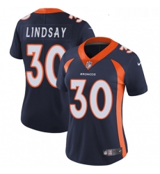Womens Nike Denver Broncos 30 Phillip Lindsay Navy Blue Alternate Vapor Untouchable Limited Player NFL Jersey