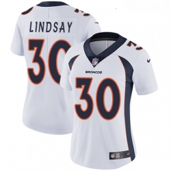 Womens Nike Denver Broncos 30 Phillip Lindsay White Vapor Untouchable Limited Player NFL Jersey
