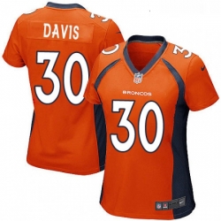 Womens Nike Denver Broncos 30 Terrell Davis Game Orange Team Color NFL Jersey