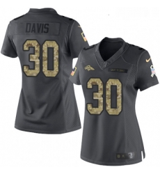 Womens Nike Denver Broncos 30 Terrell Davis Limited Black 2016 Salute to Service NFL Jersey