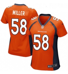 Womens Nike Denver Broncos 58 Von Miller Game Orange Team Color NFL Jersey