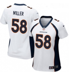 Womens Nike Denver Broncos 58 Von Miller Game White NFL Jersey
