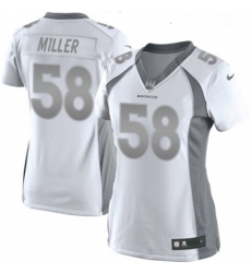 Womens Nike Denver Broncos 58 Von Miller Limited White Platinum NFL Jersey
