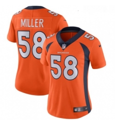 Womens Nike Denver Broncos 58 Von Miller Orange Team Color Vapor Untouchable Limited Player NFL Jersey