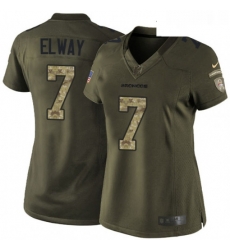 Womens Nike Denver Broncos 7 John Elway Elite Green Salute to Service NFL Jersey