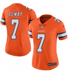 Womens Nike Denver Broncos 7 John Elway Limited Orange Rush Vapor Untouchable NFL Jersey