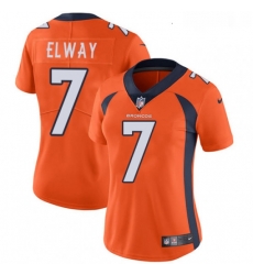 Womens Nike Denver Broncos 7 John Elway Orange Team Color Vapor Untouchable Limited Player NFL Jersey