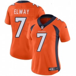 Womens Nike Denver Broncos 7 John Elway Orange Team Color Vapor Untouchable Limited Player NFL Jersey