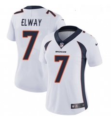 Womens Nike Denver Broncos 7 John Elway White Vapor Untouchable Limited Player NFL Jersey