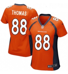 Womens Nike Denver Broncos 88 Demaryius Thomas Game Orange Team Color NFL Jersey