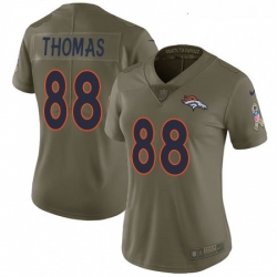 Womens Nike Denver Broncos 88 Demaryius Thomas Limited Olive 2017 Salute to Service NFL Jersey