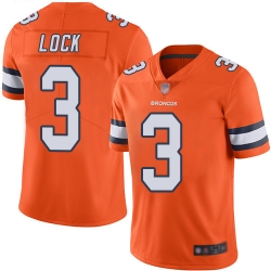 Broncos 3 Drew Lock Orange Youth Stitched Football Limited Rush Jersey