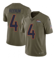 Nike Broncos #4 Case Keenum Olive Youth Stitched NFL Limited 2017 Salute to Service Jersey