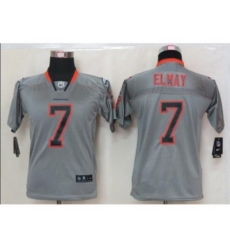 Nike Youth Denver Broncos #7 John Elway Grey jerseys[Elite lights out]