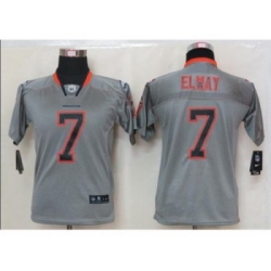Nike Youth Denver Broncos #7 John Elway Grey jerseys[Elite lights out]