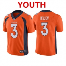 Youth Denver Broncos 3 Russell Wilson Orange Color Rush Vapor Untouchable Limited Stitched Jersey