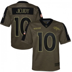 Youth Denver Broncos Jerry Jeudy Nike Olive 2021 Salute To Service Game Jersey