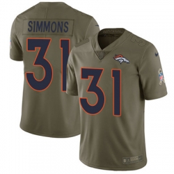 Youth Nike Broncos #31 Justin Simmons Olive Stitched NFL Limited 2017 Salute to Service Jersey