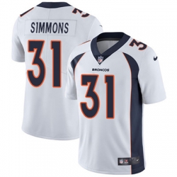 Youth Nike Broncos #31 Justin Simmons White Stitched NFL Vapor Untouchable Limited Jersey