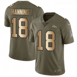 Youth Nike Denver Broncos 18 Peyton Manning Limited OliveGold 2017 Salute to Service NFL Jersey