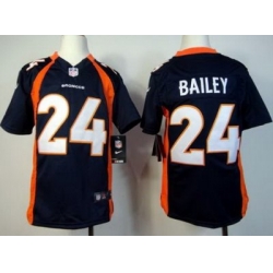 Youth Nike Denver Broncos 24# Champ Bailey Blue NFL Jerseys