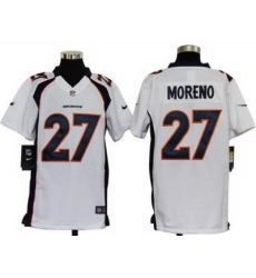 Youth Nike Denver Broncos 27# Knowshon Moreno White Jersey