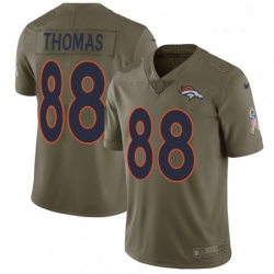 Youth Nike Denver Broncos 88 Demaryius Thomas Limited Olive 2017 Salute to Service NFL Jersey