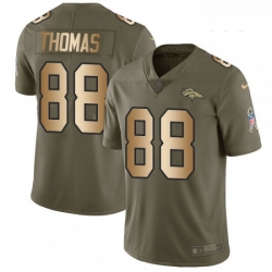 Youth Nike Denver Broncos 88 Demaryius Thomas Limited OliveGold 2017 Salute to Service NFL Jersey