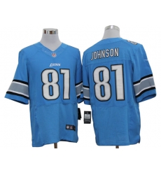 Calvin Johnson Detroit Lions #81 Light Blue Stitched Nike Elite NFL Jerseys