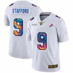 Detroit Lions 9 Matthew Stafford Men White Nike Multi Color 2020 NFL Crucial Catch Limited NFL Jersey